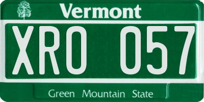 VT license plate XRO057
