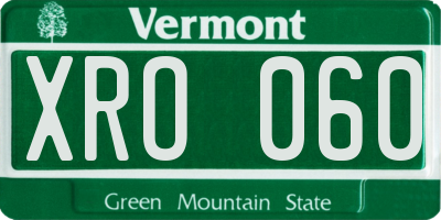 VT license plate XRO060