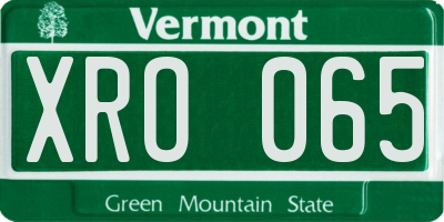 VT license plate XRO065