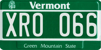 VT license plate XRO066