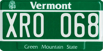 VT license plate XRO068