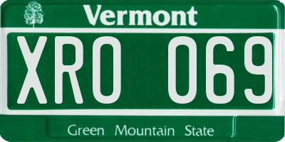 VT license plate XRO069