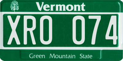 VT license plate XRO074