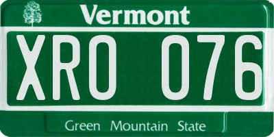 VT license plate XRO076