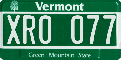 VT license plate XRO077