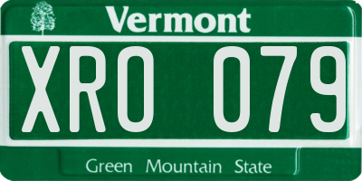 VT license plate XRO079