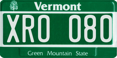 VT license plate XRO080