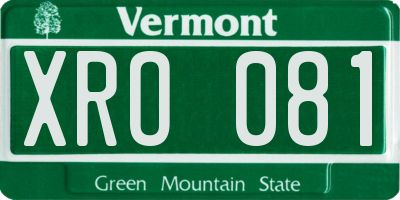 VT license plate XRO081