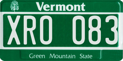 VT license plate XRO083