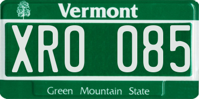 VT license plate XRO085