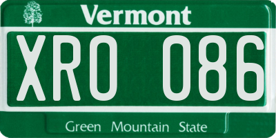 VT license plate XRO086