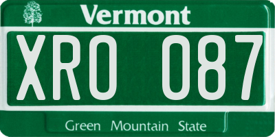 VT license plate XRO087