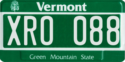 VT license plate XRO088