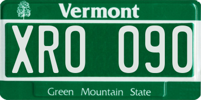 VT license plate XRO090