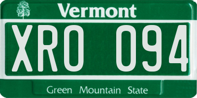 VT license plate XRO094
