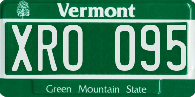 VT license plate XRO095