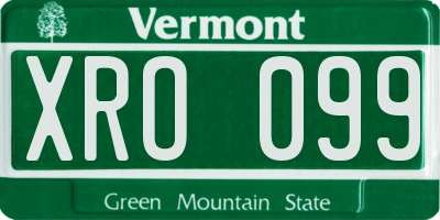 VT license plate XRO099
