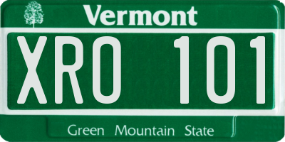 VT license plate XRO101