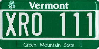 VT license plate XRO111