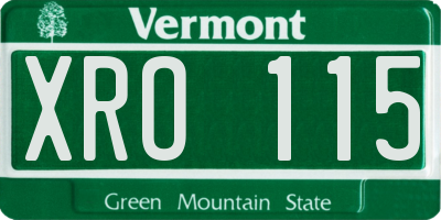 VT license plate XRO115