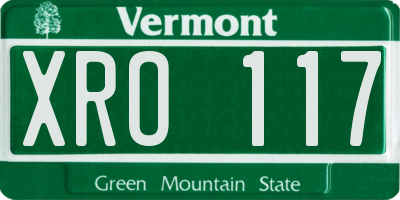 VT license plate XRO117