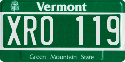 VT license plate XRO119