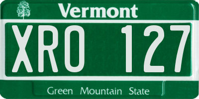 VT license plate XRO127