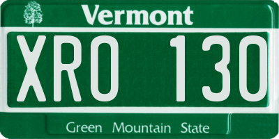 VT license plate XRO130