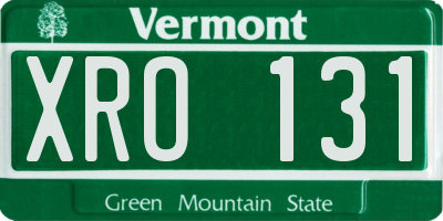 VT license plate XRO131