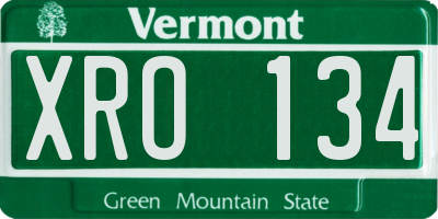 VT license plate XRO134