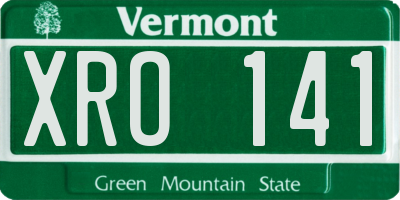 VT license plate XRO141