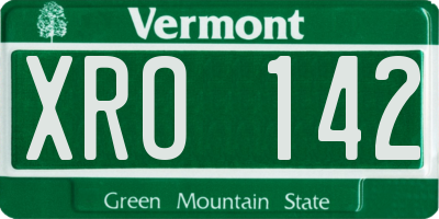 VT license plate XRO142
