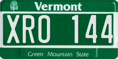 VT license plate XRO144