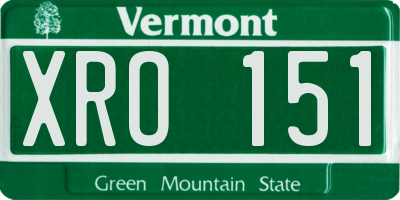 VT license plate XRO151