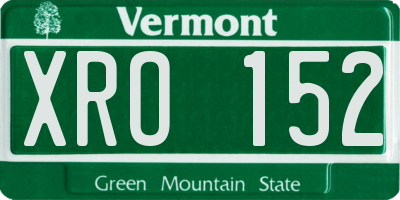 VT license plate XRO152