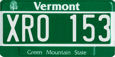 VT license plate XRO153