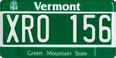 VT license plate XRO156