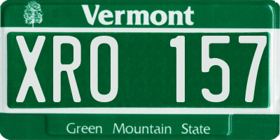 VT license plate XRO157