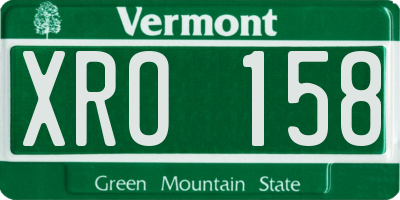 VT license plate XRO158