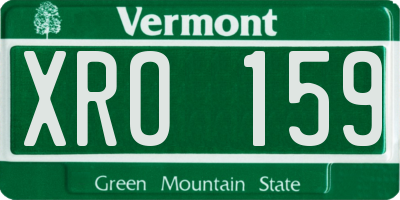 VT license plate XRO159