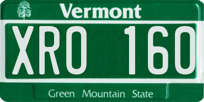 VT license plate XRO160