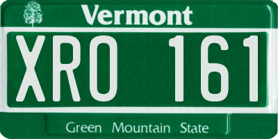 VT license plate XRO161