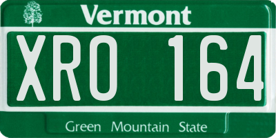 VT license plate XRO164