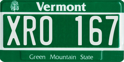 VT license plate XRO167