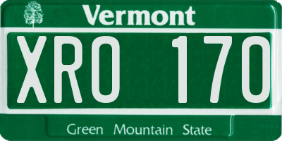 VT license plate XRO170