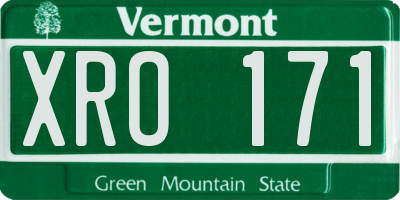 VT license plate XRO171