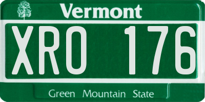 VT license plate XRO176