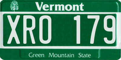 VT license plate XRO179