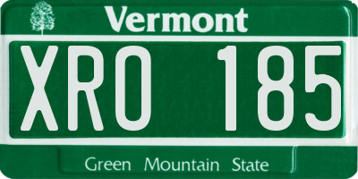 VT license plate XRO185