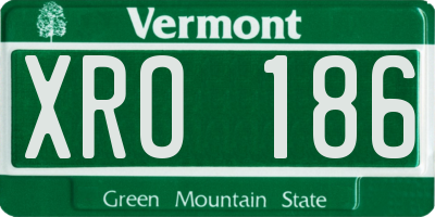 VT license plate XRO186